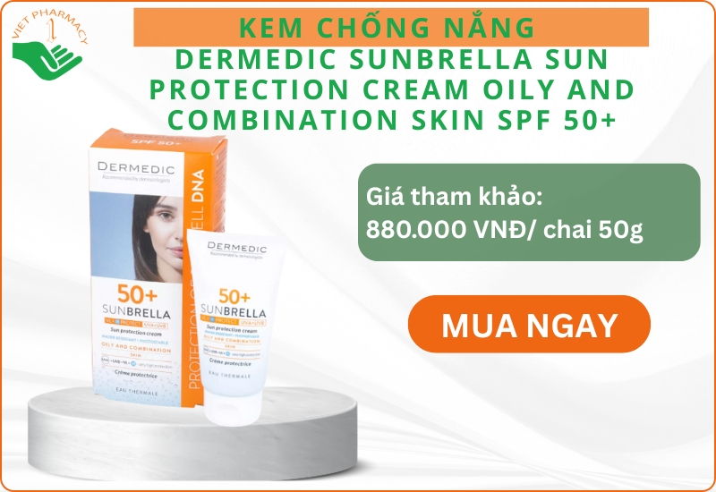 Kem chống nắng Dermedic SUNBRELLA Sun Protection Cream Oily and Combination Skin SPF 50+