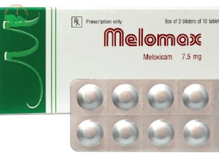 Melomax TV.Pharm 7.5mg điều trị thoái hóa khớp, viêm cột sống (3 vỉ x 10 viên)