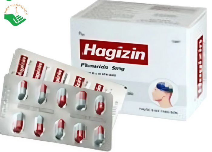 Thuốc Hagizin DHG điều trị dự phòng đau nửa đầu, chóng mặt, hoa mắt (10 vỉ x 10 viên)