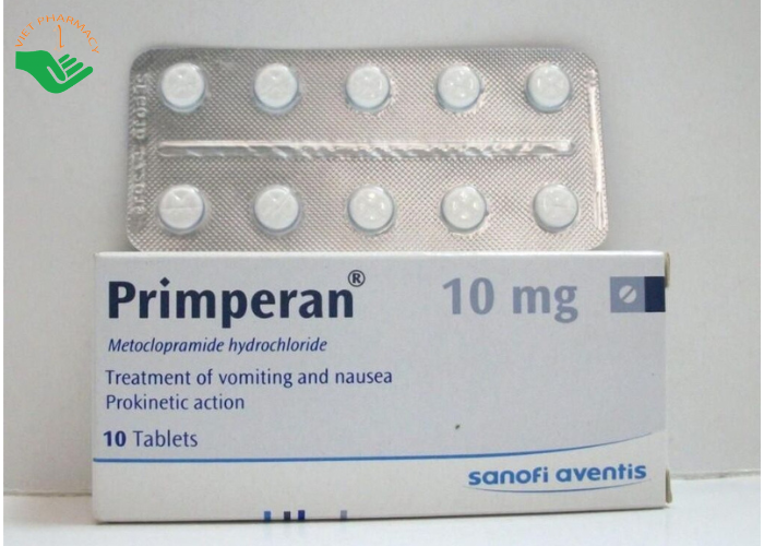 Thuốc Primperan 10mg Sanofi điều trị triệu chứng nôn và buồn nôn (2 vỉ x 20 viên)