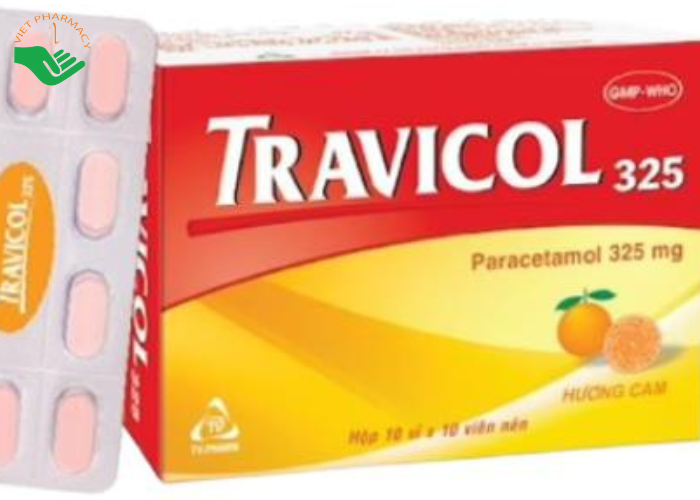 Thuốc Travicol 325mg giúp giảm đau, hạ sốt (100 viên)