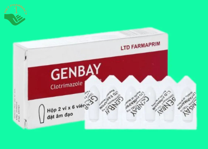 Viên đặt âm đạo Genbay Farmaprim điều trị nhiễm khuẩn, viêm, nấm (2 vỉ x 6 viên)