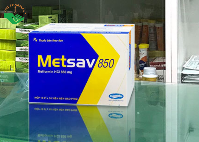 Viên nén Metsav 1000 Savi điều trị bệnh đái tháo đường típ 2 (10 vỉ x 10 viên)