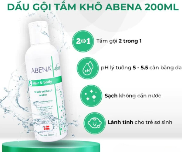 Dầu gội và tắm ABENA không dùng nước hương thơm nhẹ (chai 200ml)