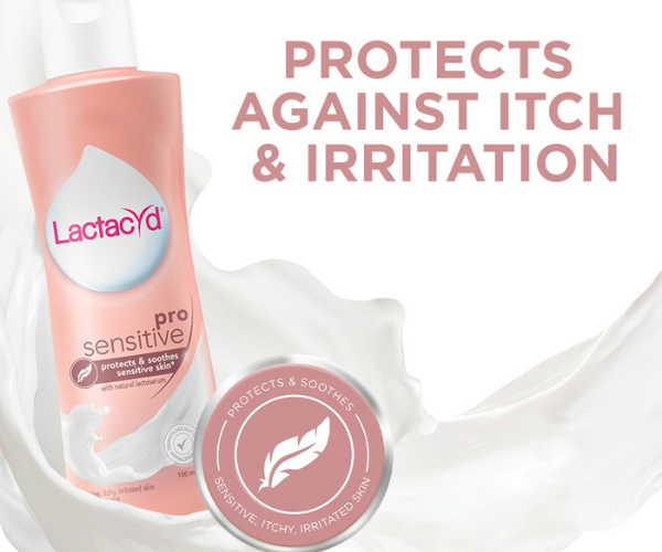 Dung dịch vệ sinh phụ nữ Lactacyd Pro Sensitive kháng khuẩn, giảm ngứa (250ml)