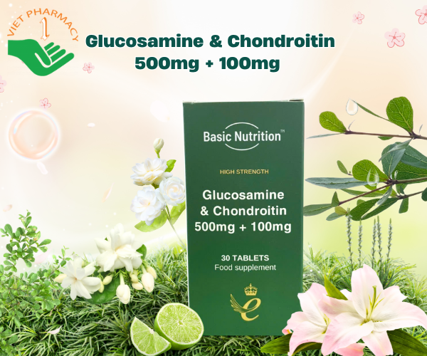 Thực phẩm bảo vệ sức khỏe Glucosamine & Chondroitin 500mg + 100mg (Hộp 30 viên)