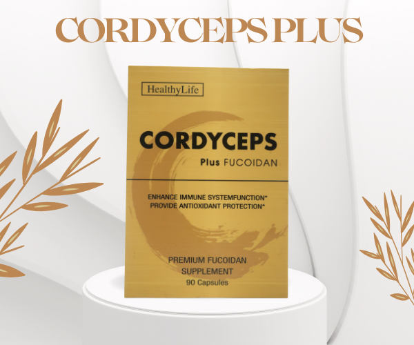 Viên uống Healthy Life Cordyceps Plus Fucoidan hỗ trợ tăng sức đề kháng (Hộp 90 viên)