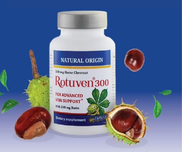 Viên uống Rotuven 300 Natural Origin hỗ trợ điều trị bệnh suy giãn tĩnh mạch chân (Hộp 60 viên)