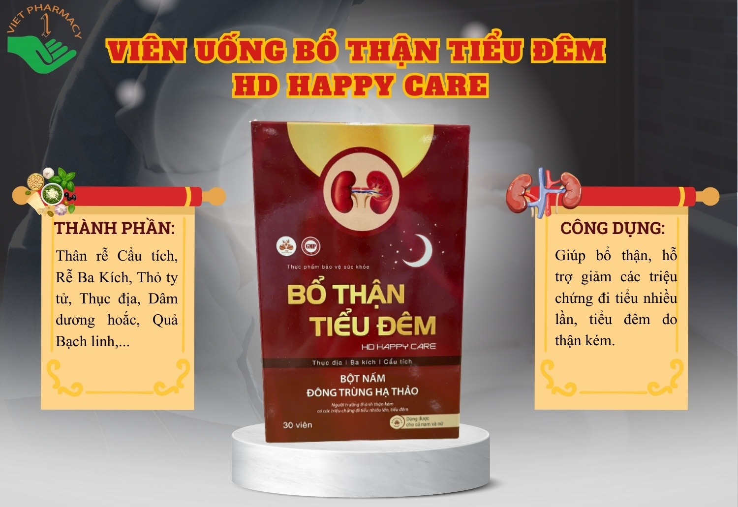 viên uống Bổ thận Tiểu đêm HD Happy Care