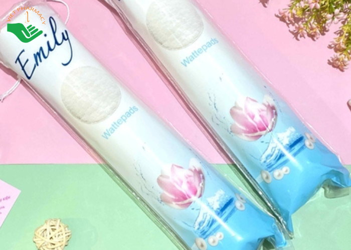 Bông tẩy trang Emily giúp loại bỏ bụi bẩn, tạp chất và lớp trang điểm (120 miếng)