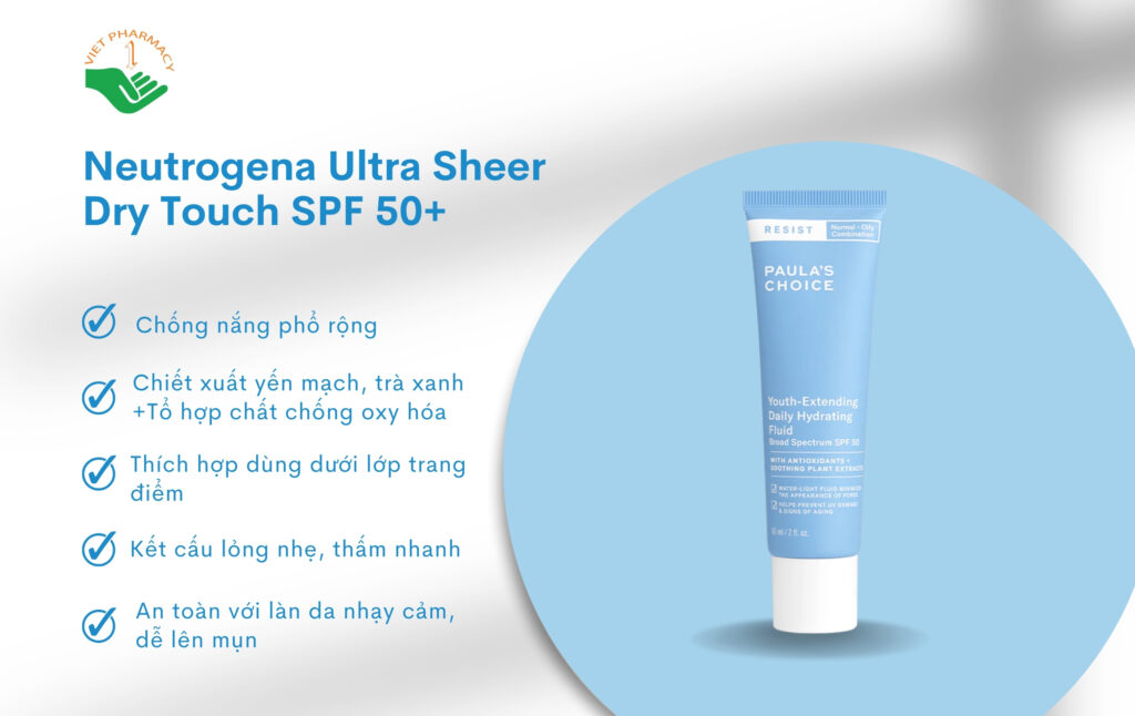 Kem chống nắng Paula’s Choice Resist Youth-Extending Daily Hydrating Fluid SPF 50