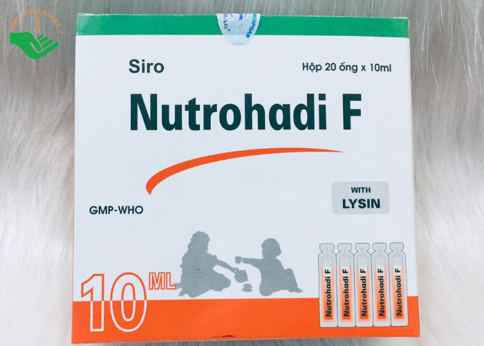 Siro Nutrohadi F bổ sung dinh dưỡng dùng cho trẻ biếng ăn, phòng ngừa thiếu vitamin (20 ống x 10ml)