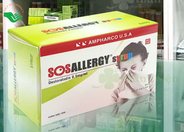 SOSAllergy Syrup trị viêm mũi dị ứng, mày đay (12 ống x 5ml)
