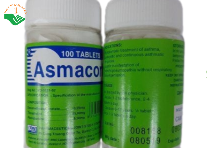 Thuốc Asmacort 65Mg Dược 3-2 điều trị hen suyễn (Hộp 100 viên)