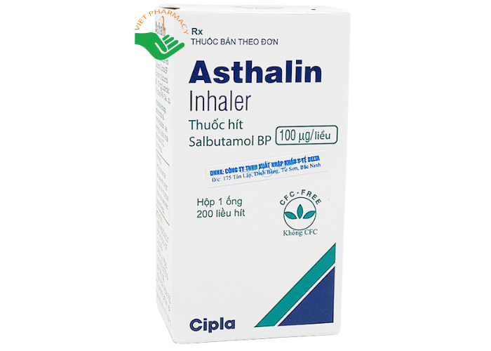Thuốc Asthalin Inhale điều trị bệnh hen phế quản và các bệnh lý liên quan đến phổi ( Hộp 1 ống 200 liều