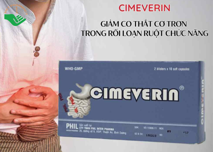 Thuốc Cimeverin điều trị rối loạn tiêu hóa, đầy hơi, khó tiêu (2 vỉ x 10 viên)