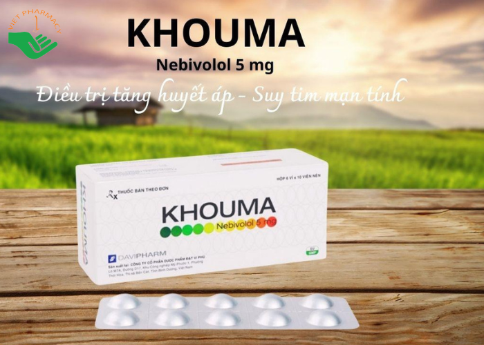 Thuốc Khouma 5mg điều trị tăng huyết áp vô căn (Hộp 6 vỉ x 10 viên)