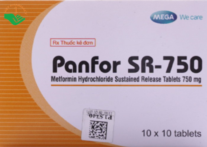 Thuốc Panfor SR-750 MEGA kiểm soát đường huyết tiểu đường típ 2 (100 viên)