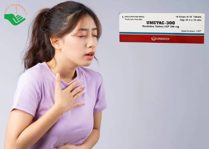 Thuốc Umetac-150 điều trị loét tá tràng cấp tính, loét dạ dày lành tính (Hộp 10 vỉ x 10 viên)