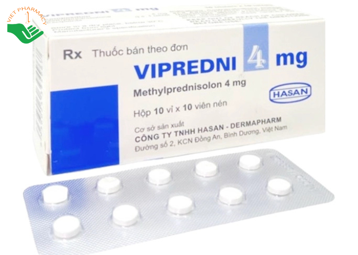 Thuốc Vipredni 4mg Hasan (10 vỉ x 10 viên)