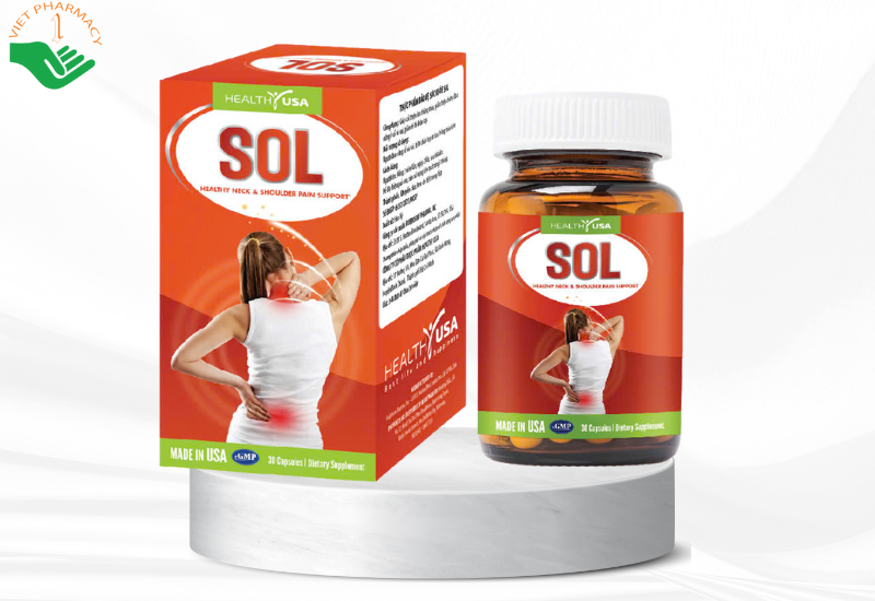Viên uống SOL Healthy USA giảm triệu chứng đau cứng cổ và vai, giảm tê bì chân tay