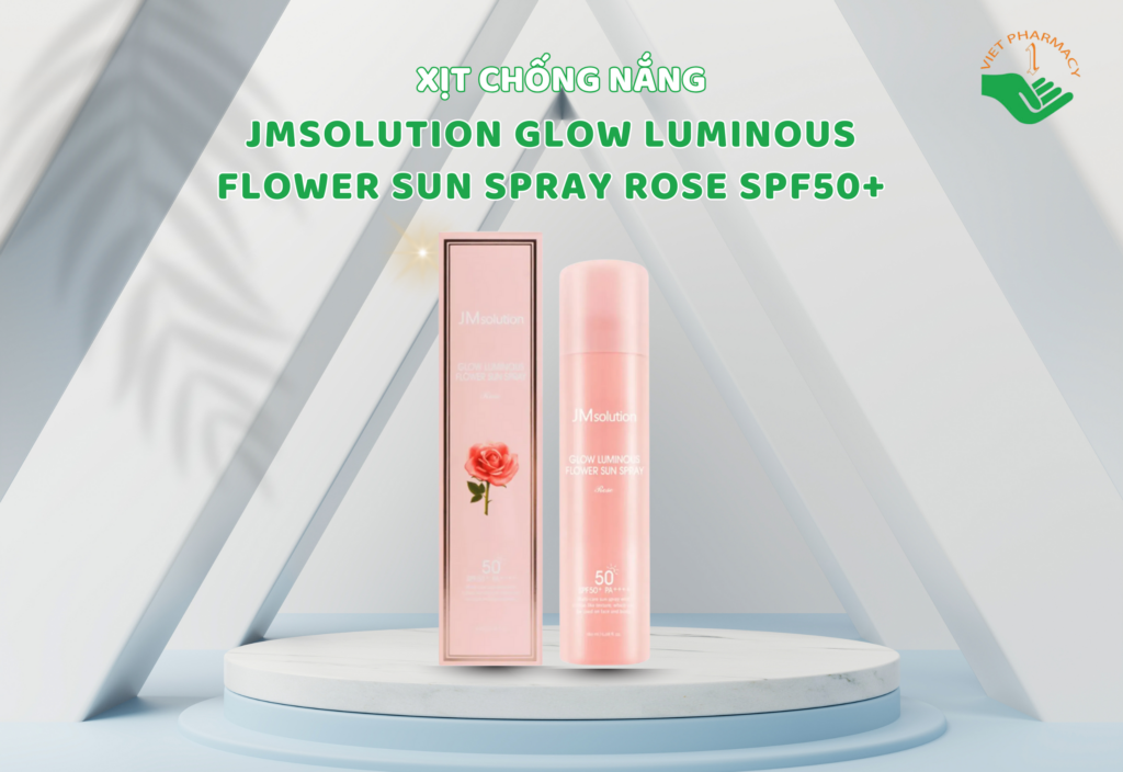Kem chống nắng JMsolution Glow Luminous Flower Sun Spray Rose SPF50+