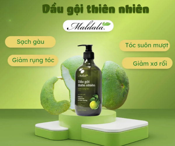 Dầu gội thiên nhiên Maldala hỗ trợ giảm rụng tóc (Chai 500ml)