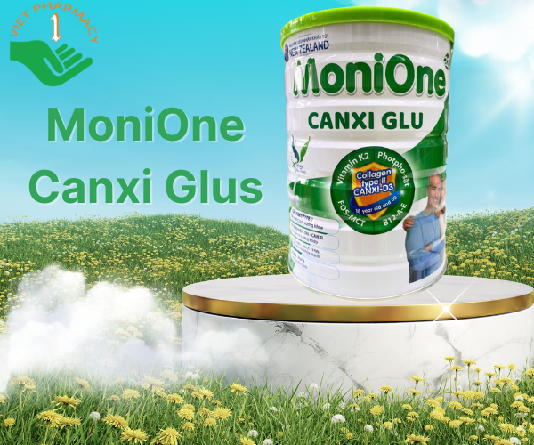 Sữa MoniOne Canxi Glu giúp cơ thể tăng cân & phục hồi sức khỏe (Hộp 900gr)