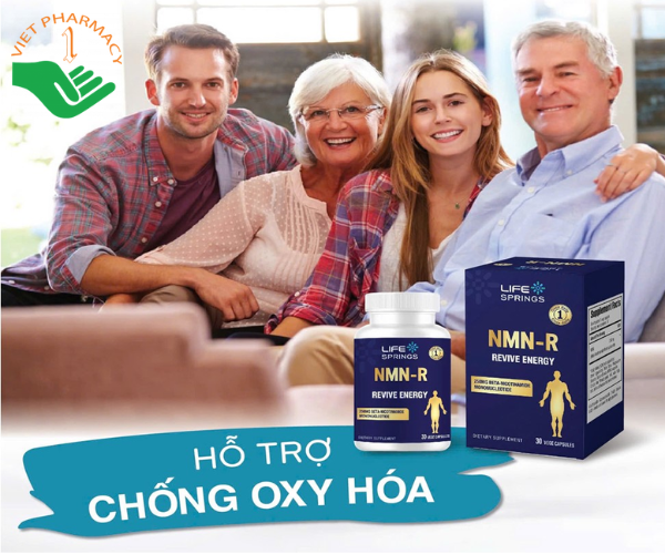 Viên uống NMN - R Revive Energy hỗ trợ chống oxy hóa, làm đẹp da, giúp trẻ hóa da (Hộp 30 viên)