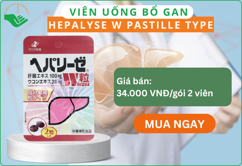 Viên uống bổ gan của Nhật Hepalyse W Pastille Type