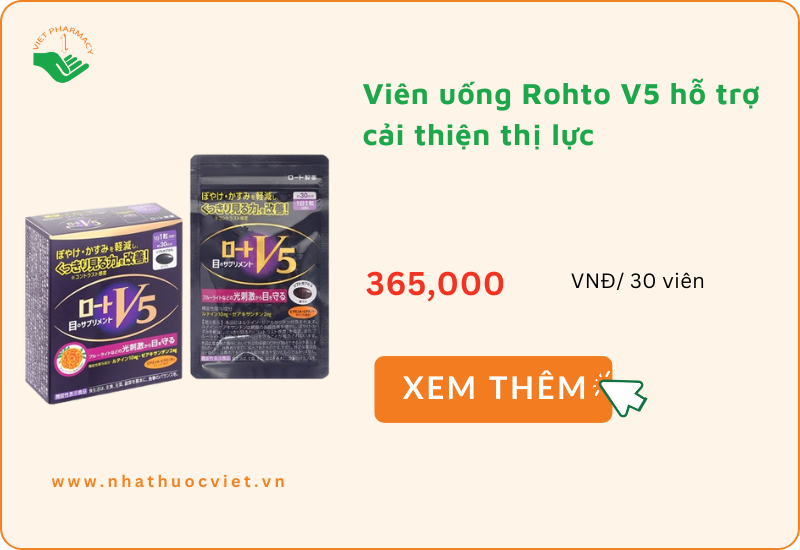 Viên uống Rohto V5 hỗ trợ cải thiện thị lực