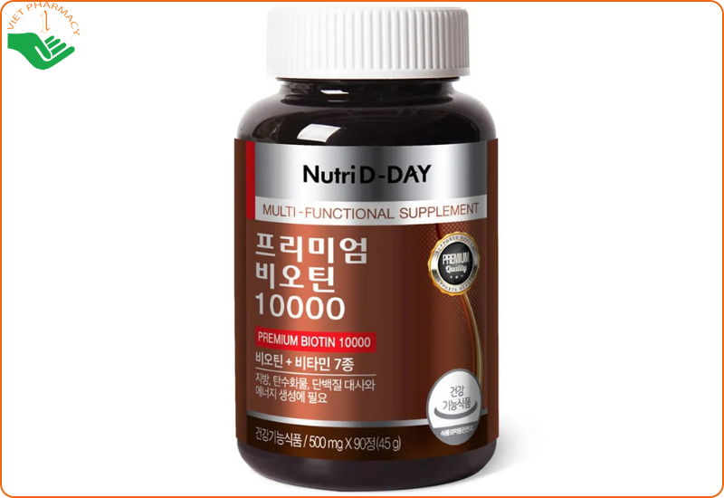 Thuốc uống mọc tóc của Hàn Quốc Nutri D-Day Premium Biotin 10000mg