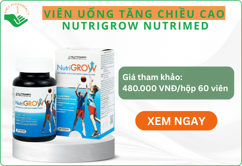 Viên uống NutriGrow Nutrimed của Mỹ hỗ trợ phát triển chiều cao cho trẻ