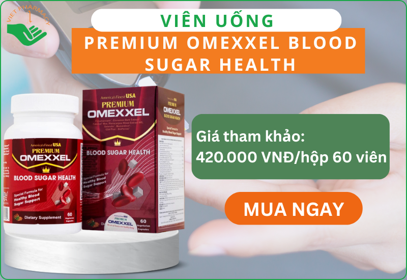 Viên uống Premium Omexxel Blood Sugar Health hỗ trợ ổn định đường huyết
