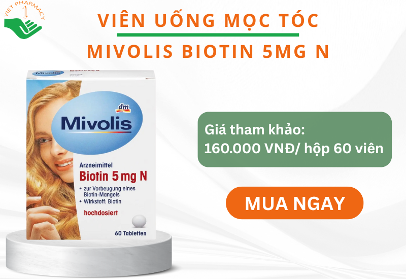 Viên uống mọc tóc Mivolis Biotin 5mg N