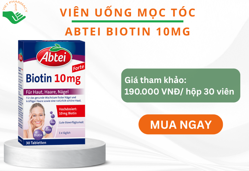 Viên uống kích thích mọc tóc của Đức Abtei Biotin 10mg
