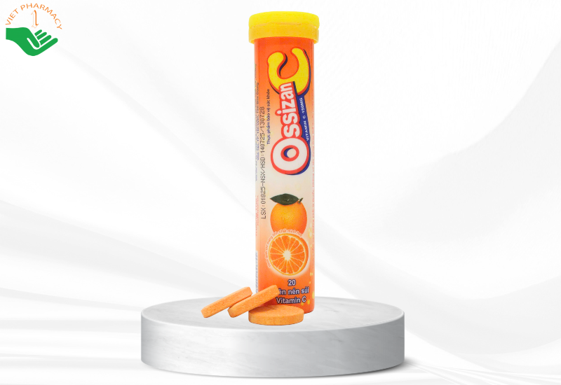 Viên sủi Ossizan Vitamin C 150mg bổ sung Vitamin C, tăng đề kháng cơ thể (hộp 20 viên nén sủi)