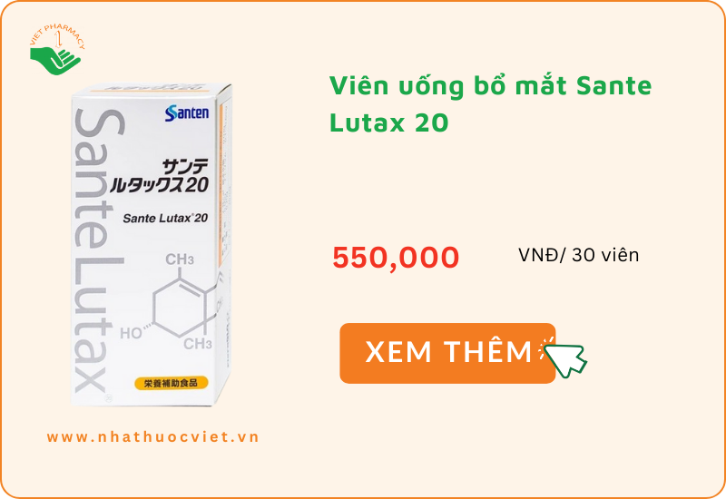 Viên uống Sante Lutax 20 bổ mắt, giúp mắt sáng khỏe