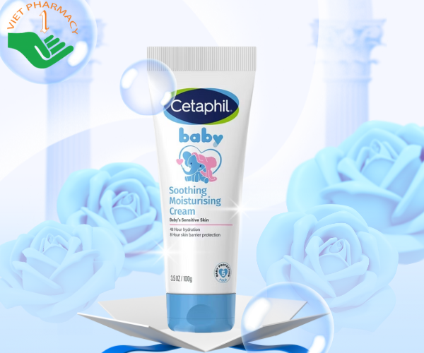 Kem Cetaphil Baby Soothing Moisturising Cream giúp dưỡng ẩm và làm dịu da bé (Tuýp 100g)