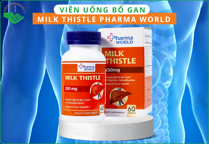 Viên uống Milk Thistle Pharma World hỗ trợ giải độc gan của Mỹ