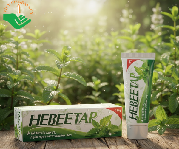 Kem bôi da HEBEETAP làm dịu nhiệt miệng, giúp tái tạo da, ngăn hình thành sẹo (Hộp 1 tuýp 10g)