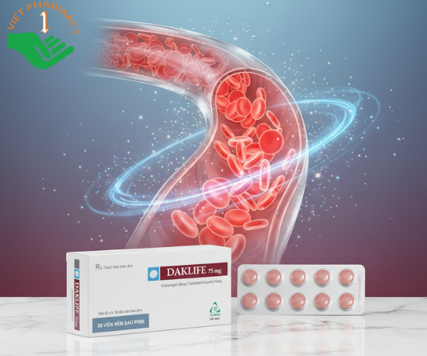 Thuốc Daklife 75mg phòng ngừa xơ vữa động mạch (Hộp 3 vỉ x 10 viên)