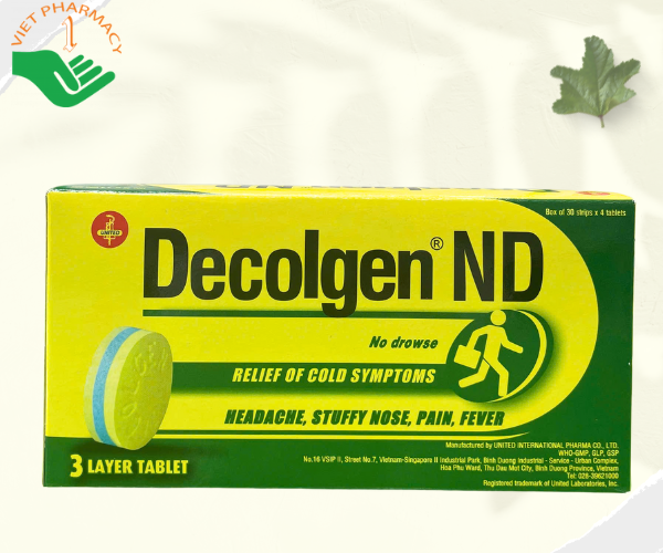 Thuốc Decolgen ND United điều trị các triệu chứng cảm thông thường, viêm mũi dị ứng (12 vỉ x 10 viên)Thuốc Decolgen ND United điều trị các triệu chứng cảm thông thường, viêm mũi dị ứng (12 vỉ x 10 viên)