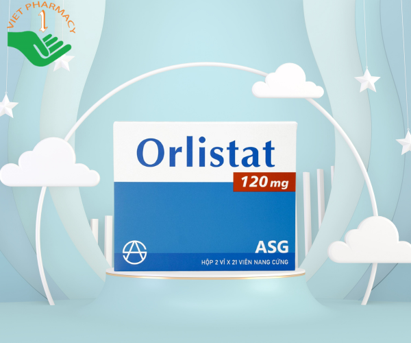 Thuốc Orlistat 120mg chống béo phì tác động ngoại vi (Hộp 2 vỉ x 21 viên nang cứng)