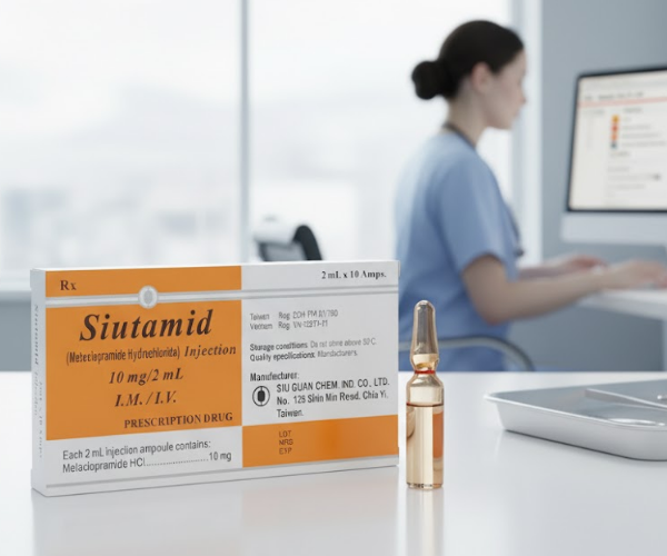 Thuốc chống nôn Siutamid Injection 10mg2ml Siu Guan Chem (Hộp 10 ống x 2ml)