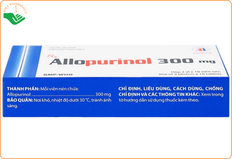 Thuốc Allopurinol 300mg dùng đường uống, nên uống sau bữa ăn để hạn chế kích ứng dạ dày