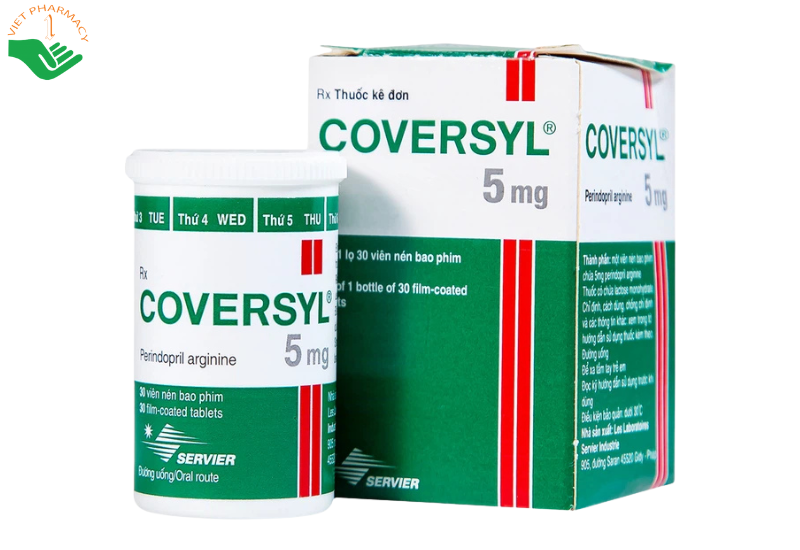 Thuốc Coversyl 5mg Servier điều trị tăng huyết áp (30 viên)