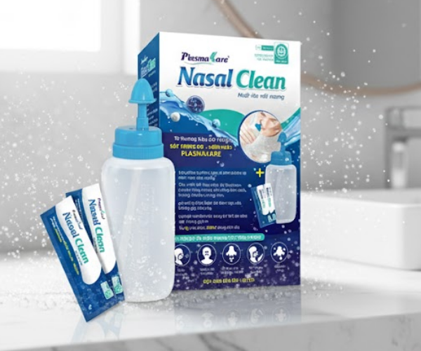 Bộ rửa mũi xoang PlasmaKare Nasal Clean kháng khuẩn, kháng virus, làm sạch hiệu quả, an toàn (Hộp 25 gói + 01 bình)