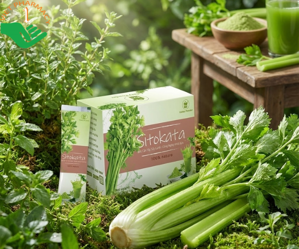 Bột cần tây Sitokata giúp giảm béo, làm giảm mỡ ở má, thúc đẩy chuyển hóa chất béo (Hộp 20 gói x 5g)