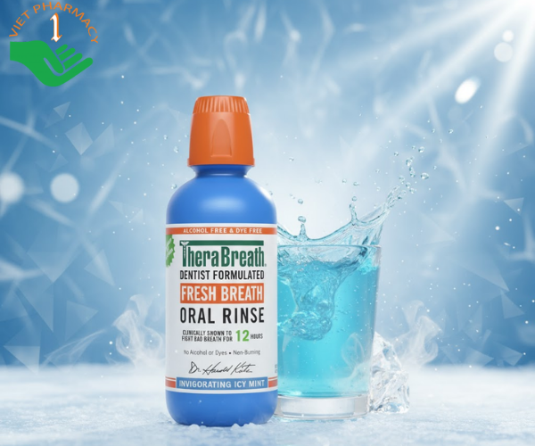 Nước súc miệng TheraBreath Icy Mint Fresh Breath (Chai 473ml)